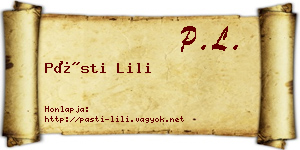 Pásti Lili névjegykártya